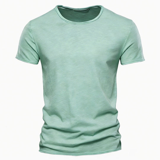 Herren nan leichtes Baumwollshirt mit Rundhalsausschnitt und schlanker Passform