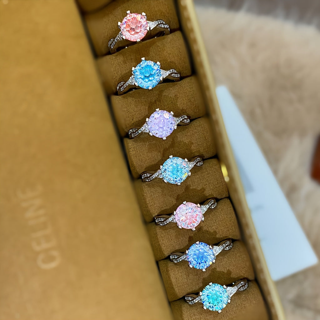 Damen eleganter Ring mit funkelndem Kristallbesatz Shop Nory