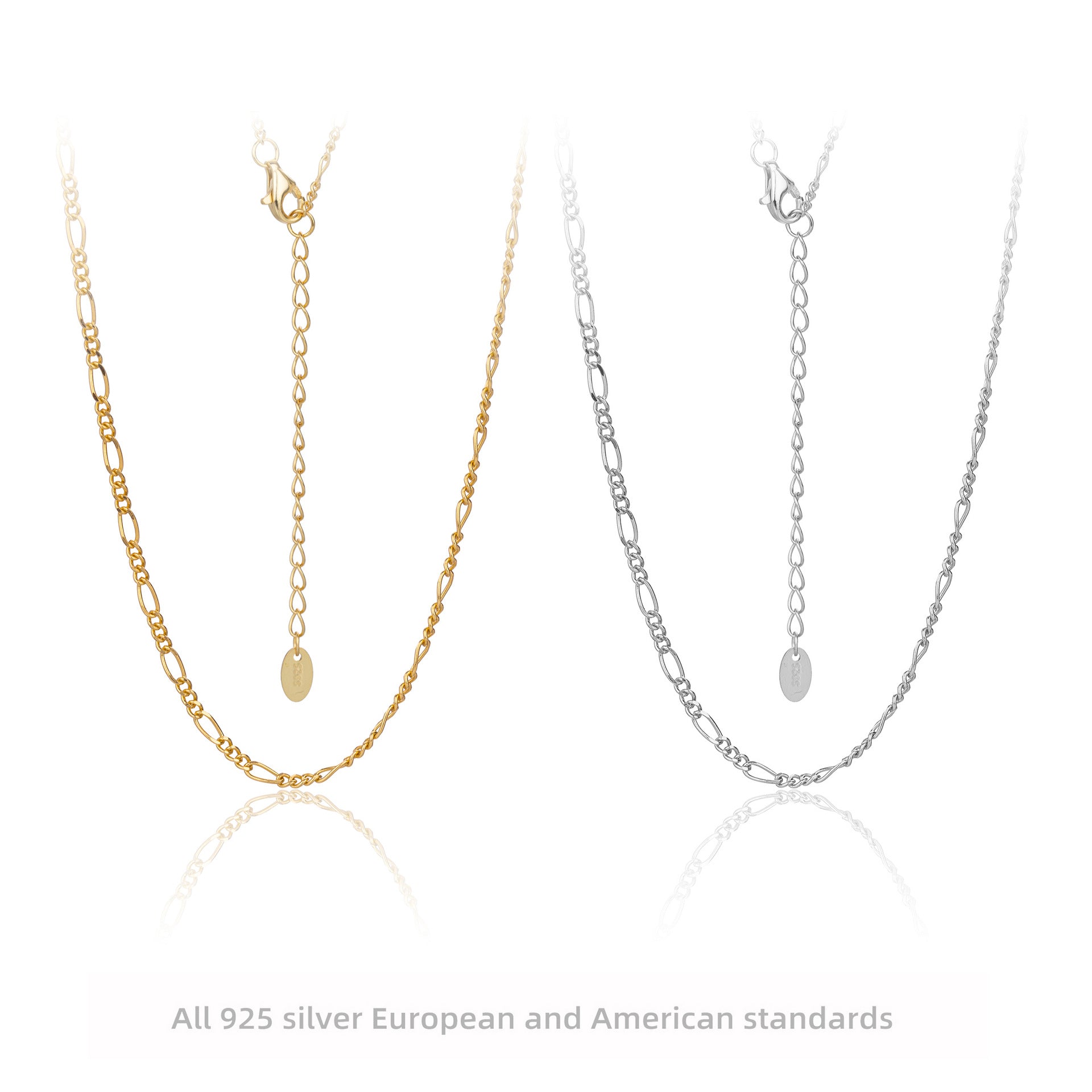 Damen Halskette mit modernen Gliederelementen aus 925 Sterling Silber Shop Nory