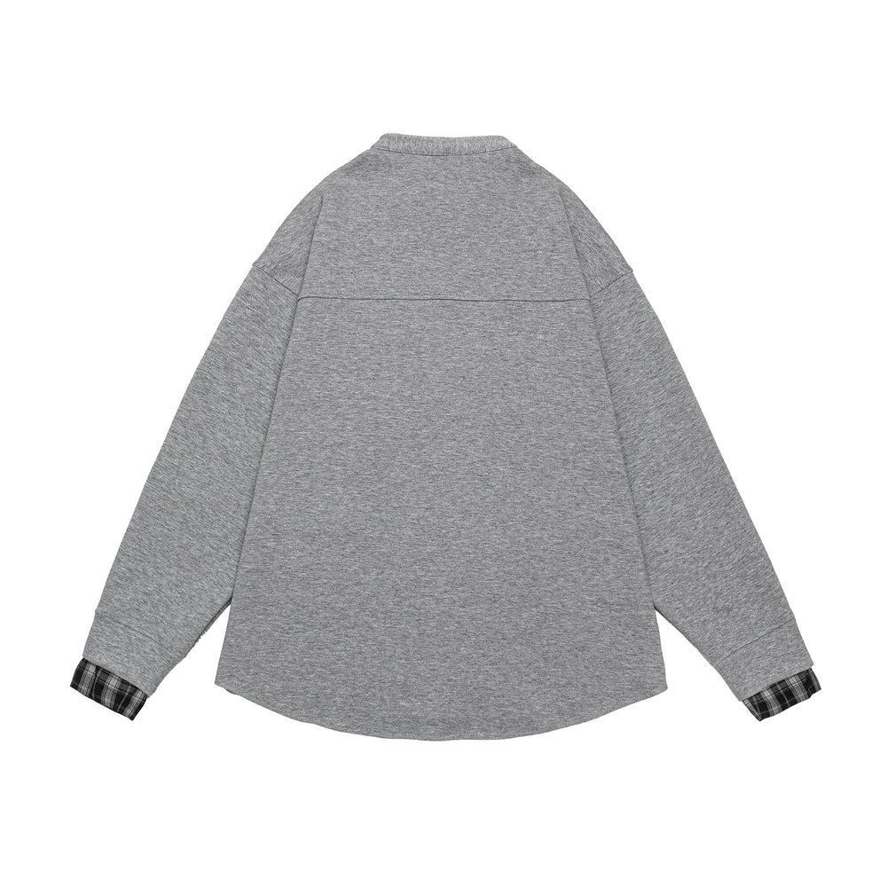 Unisex Oversize-Sweatjacke im Hemdjacken-Look mit Stehkragen Shop Nory