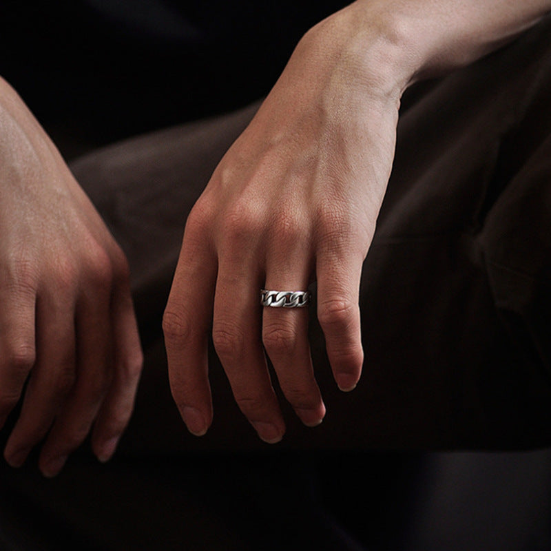 Damen Designerring mit innovativem Kettenmuster Shop Nory