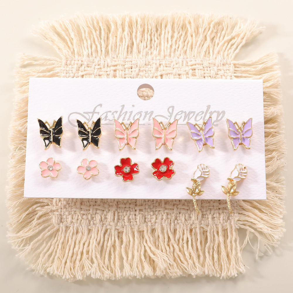 Damen Ohrstecker-Set mit verspieltem Tier- und Pilzdesign Shop Nory
