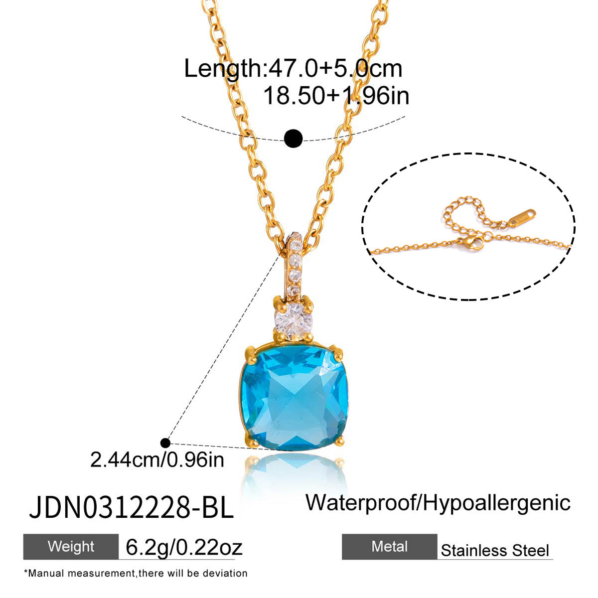 Damen elegante Halskette mit funkelndem Anhänger aus hypoallergenem Edelstahl Shop Nory