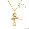 Damen Halskette mit kunstvollem Ankh-Anhänger und funkelnden Zirkonia Shop Nory
