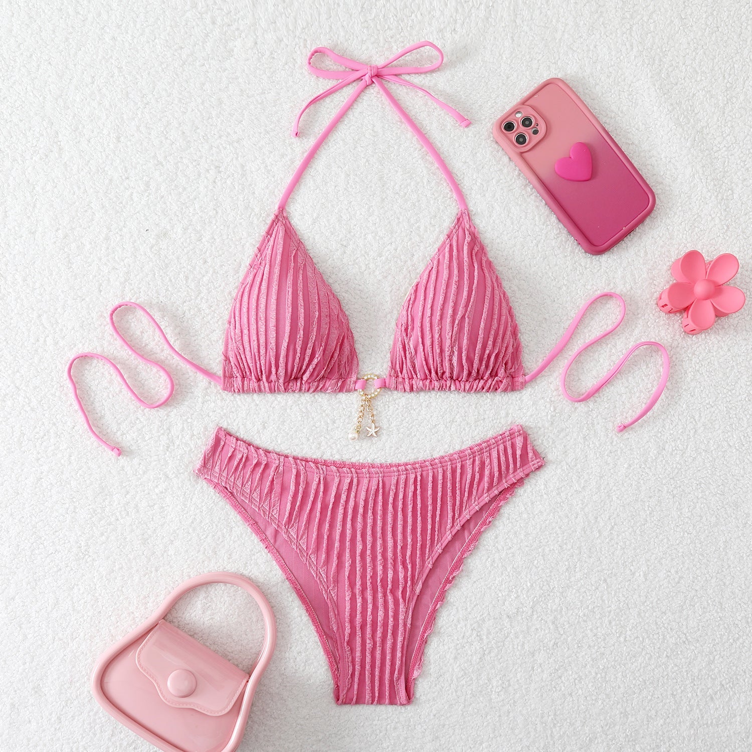 Damen Triangel-Bikini mit strukturiertem Design Shopnory