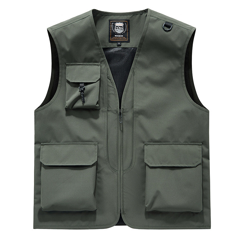 Herren Sichtbare Multifunktionale Utility-Weste mit Mesh‑Futter, Mehrfachtaschen und D‑Ring Shop Nory