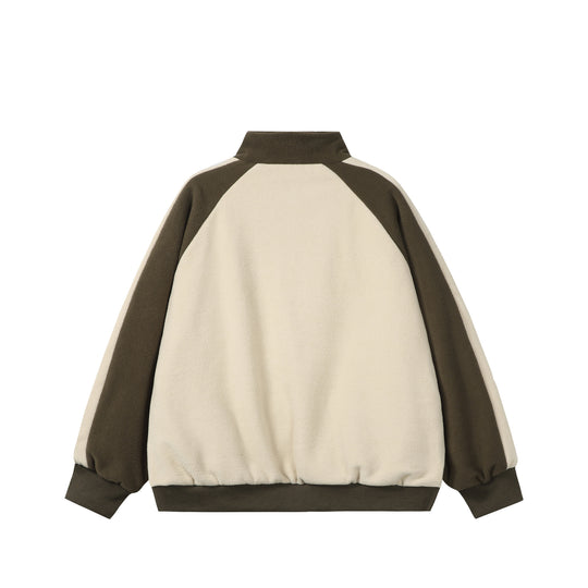 Unisex Boxy-Fleecejacke mit Frontreißverschluss, Stehkragen und Pattentaschen Shop Nory