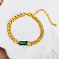 Damen Fußkette mit luxuriösem grünen Kristallelement Shop Nory