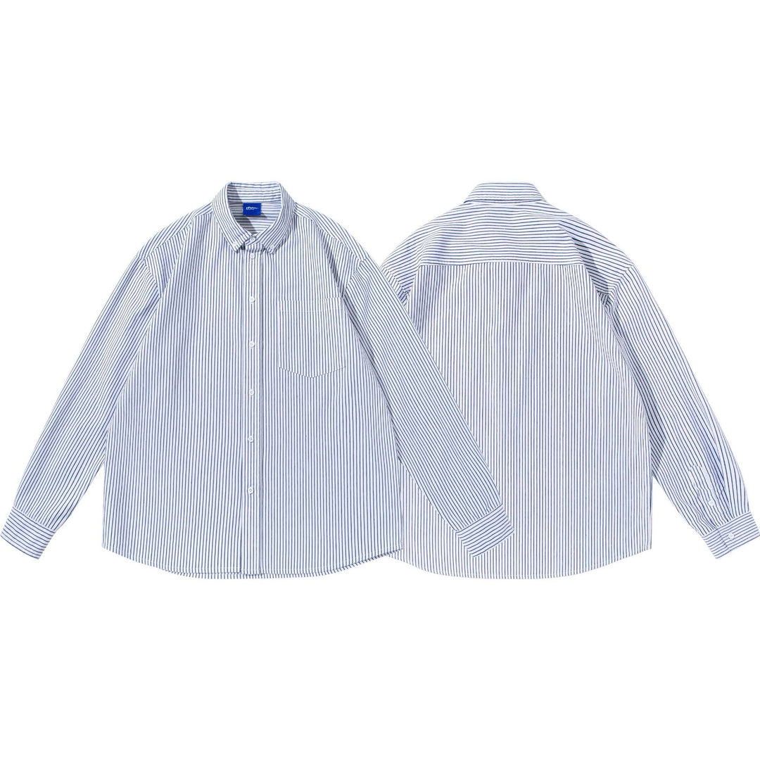 Damen Gestreiftes Oversize-Hemd im Oxford-Style mit Button-Down-Kragen und Brusttasche Shop Nory
