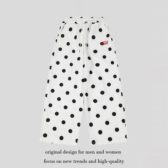 Damen Weite Culotte-Sweathose mit elastischem Komfortbund und Polka-Dot-Print Shop Nory