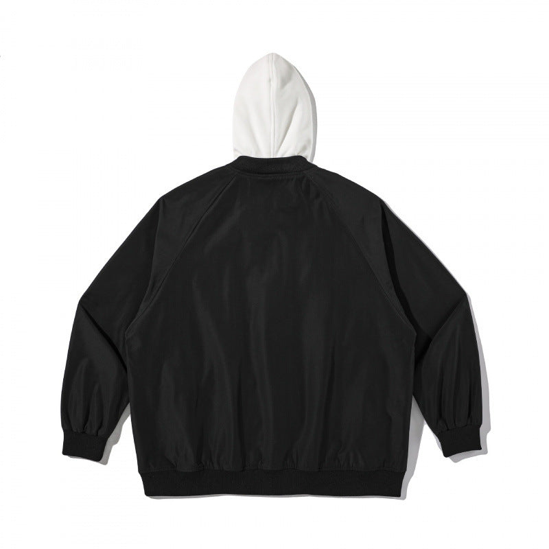 Unisex Oversize-Bomberjacke im Layering‑Look mit kontrastkapuze und Reißverschluss Shop Nory