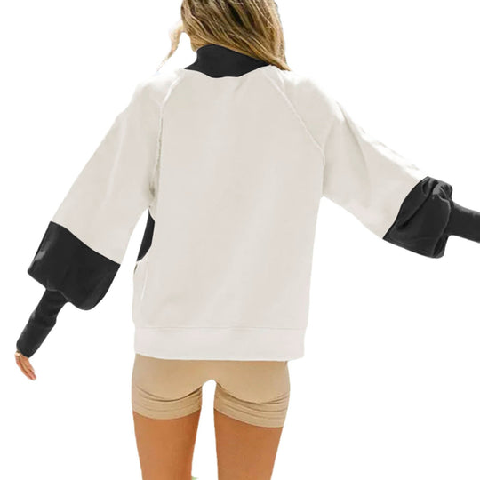 Damen nan oversized Raglan-Sweatshirt mit Stehkragen und funkelndem Weihnachts-Strassprint Shop Nory