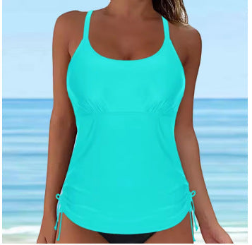 Damen lässiges Tankini-Oberteil mit Schnürung