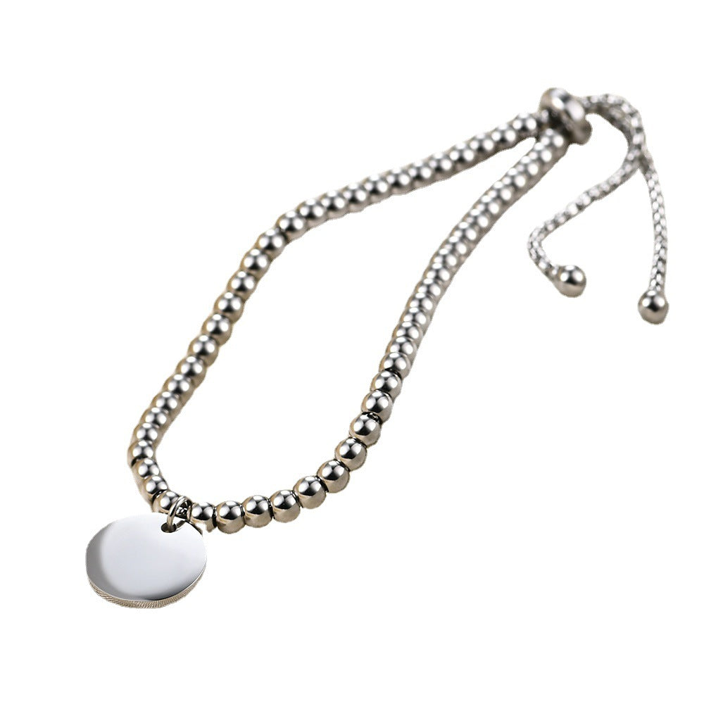 Damen Armband mit verstellbarem Kugeldesign und gravierbarem Anhänger Shop Nory