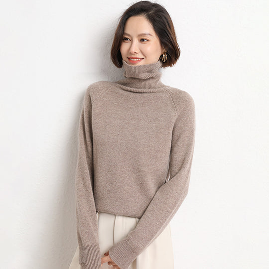Damen Schlanker Rollkragenpullover aus feinem Strick mit Raglanärmeln Shop Nory