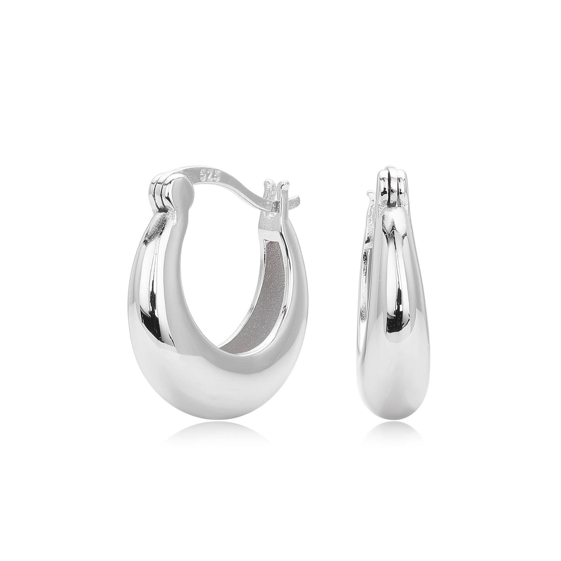 Damen Creolenohrringe aus hochwertigem 925 Sterling Silber mit modernem Design Shop Nory