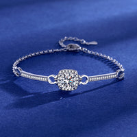 Eckige Fassung-Armband S-34【Weißgold】