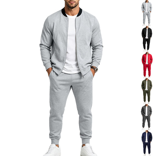Herren Sportives Freizeit-Trainingsset mit Bomberjacke und tapered Jogginghose Shop Nory