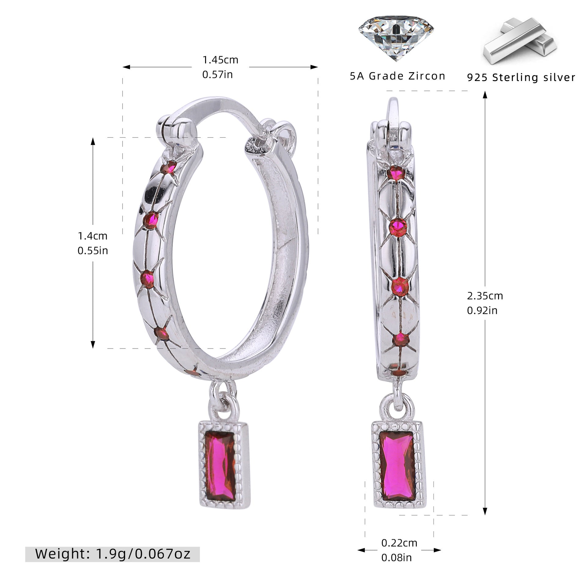 Damen Creolen mit funkelnden Zirkonsteinen und luxuriösem Design Shop Nory