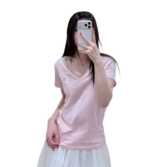 Damen V-Ausschnitt T-Shirt Shop Nory