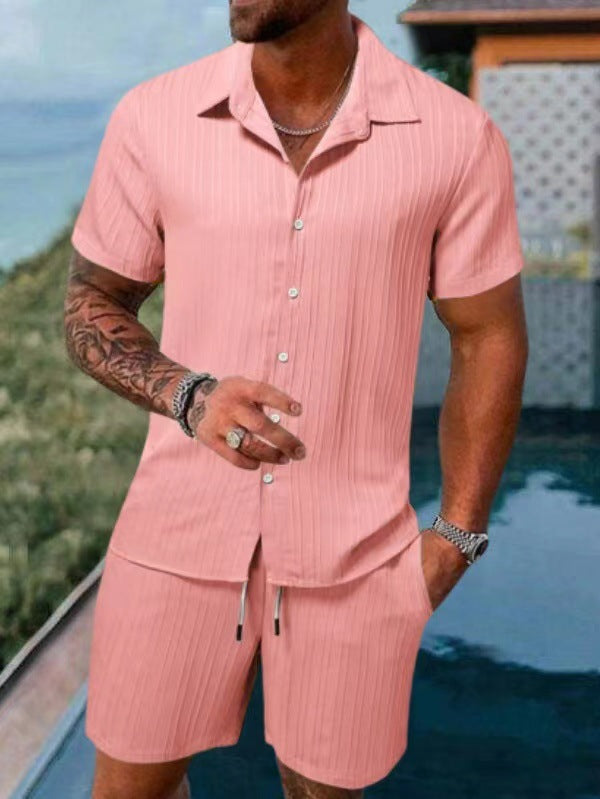 Herren atmungsaktives Sport-Set mit Kurzarm-Hemd und Shorts