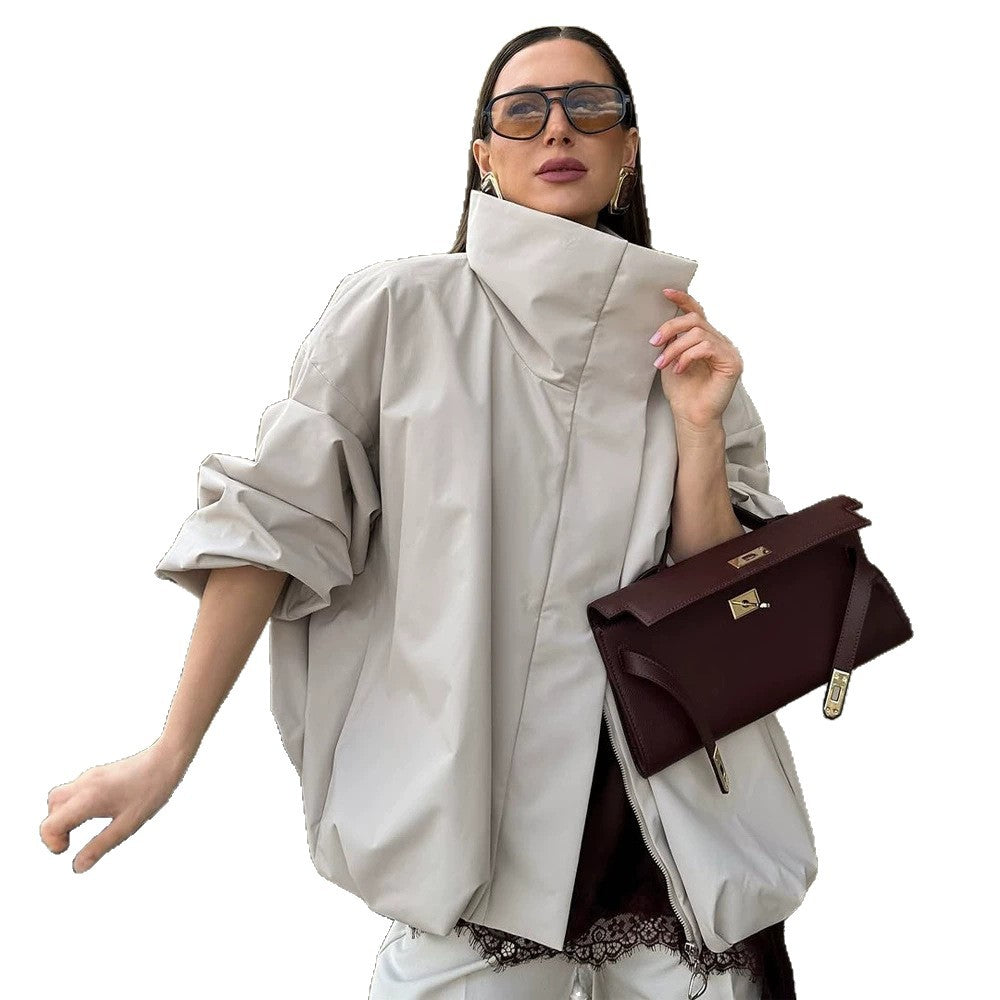 Damen Boxy-Kurzsteppjacke mit hohem asymmetrischem Stehkragen Shop Nory