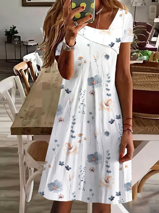 Damen Sommerkleid mit floralem Design und weitem Schnitt