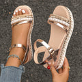 Damen Espadrille Sandalen mit Glitzerdetails und verstellbarem Riemendesign