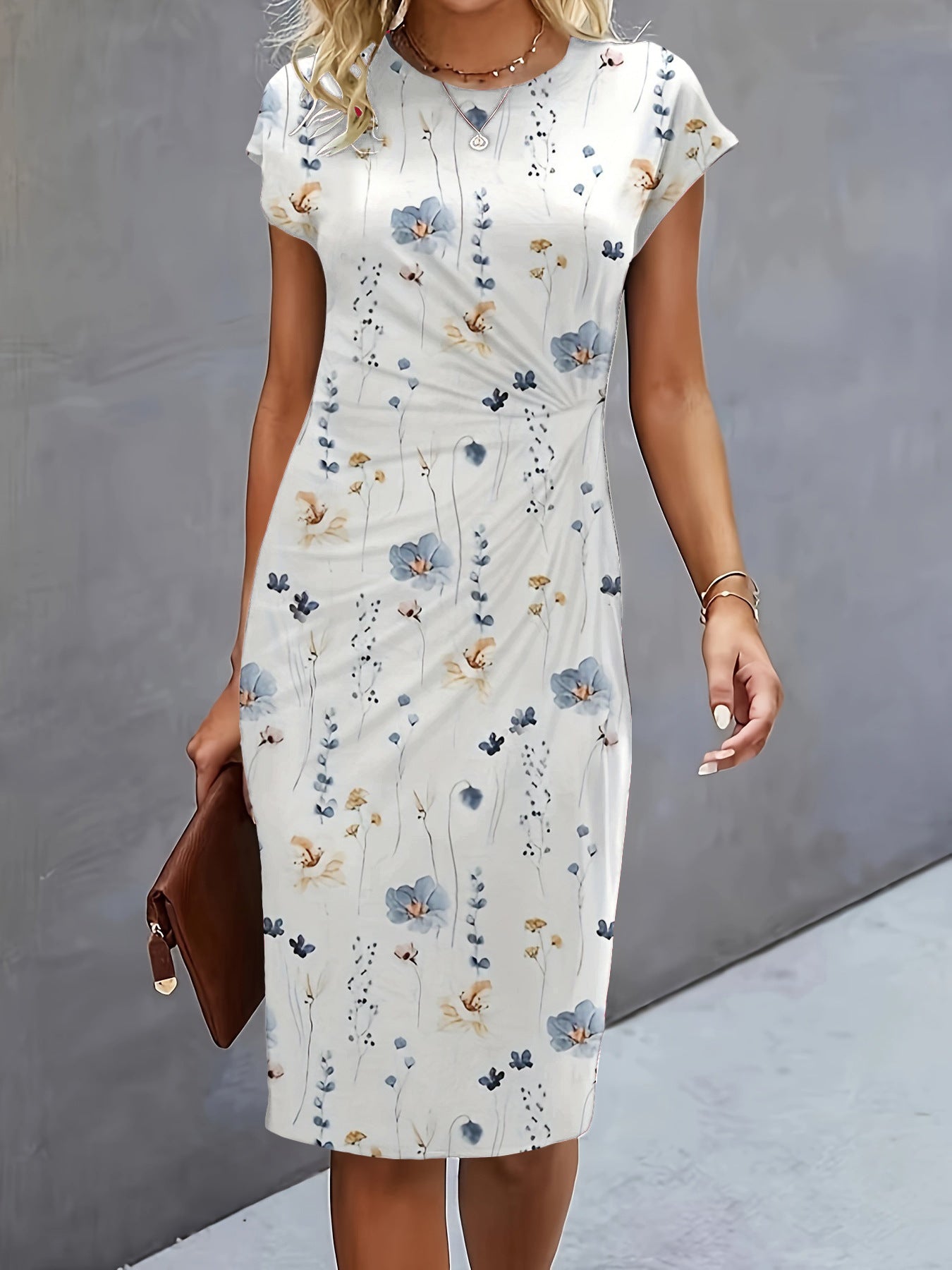 Damen elegantes Wickelkleid mit figurbetontem Design und feinem Jersey-Material Shopnory