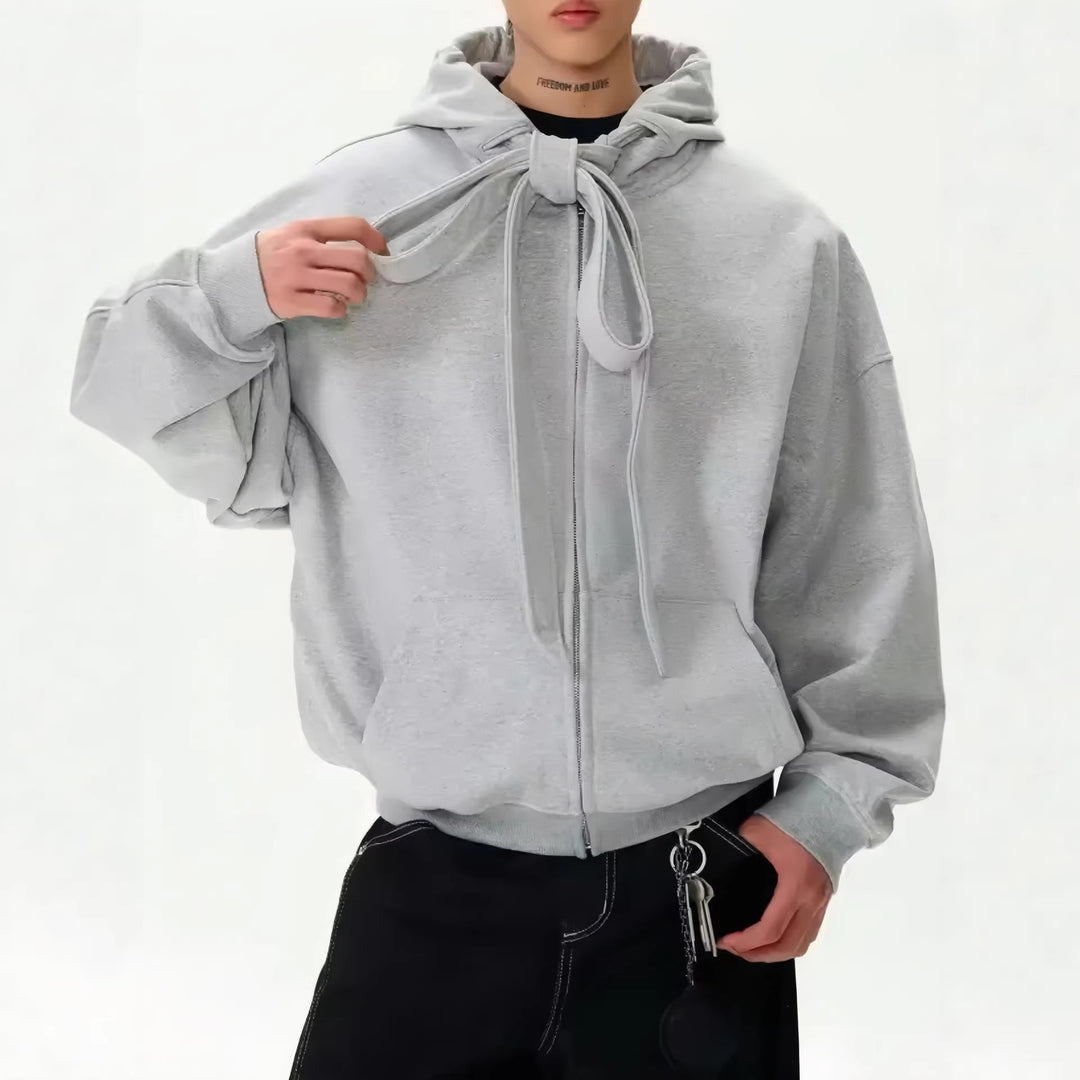 Damen Modische Kapuzenjacke mit Schleifen-Detail