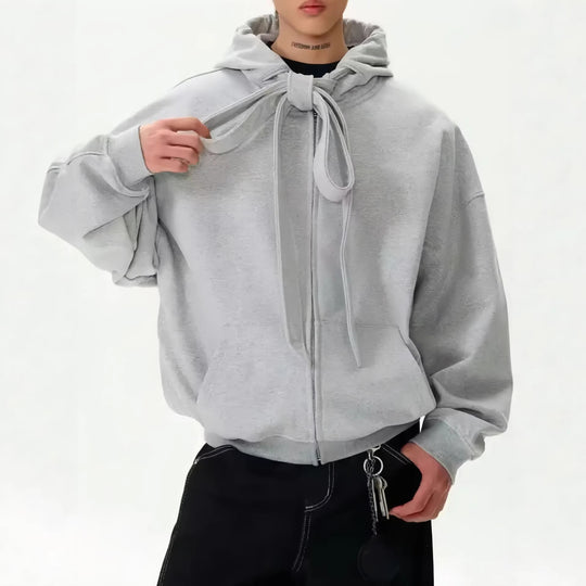 Damen Modische Kapuzenjacke mit Schleifen-Detail