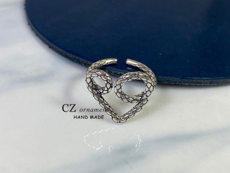 Damen Offener Ring mit filigranem Herzdesign Shop Nory