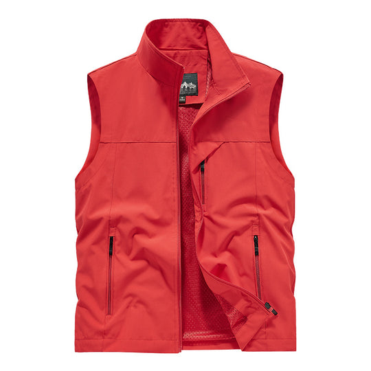 Herren Atmungsaktive Softshell-Utilityweste mit hohem Stehkragen, wasserabweisender Außenlage und mehrfachen Reißverschlusstaschen Shop Nory