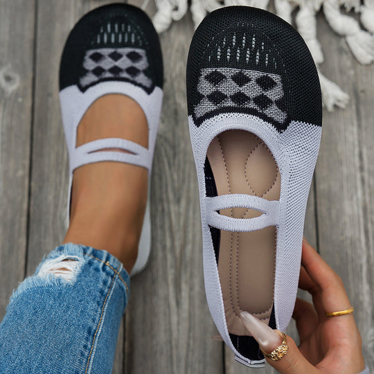 Damen atmungsaktive Strick-Ballerinas