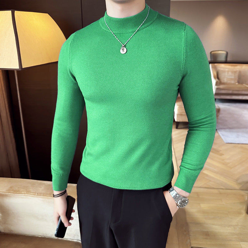 Herren modischer Pullover mit hohem Kragen und eleganter Passform