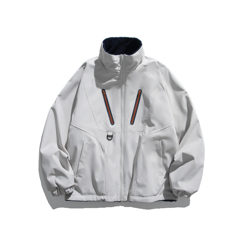 Unisex Leichte Tech-Softshell-Jacke mit Stehkragen, wasserabweisender Membran und Utility-Taschen Shop Nory