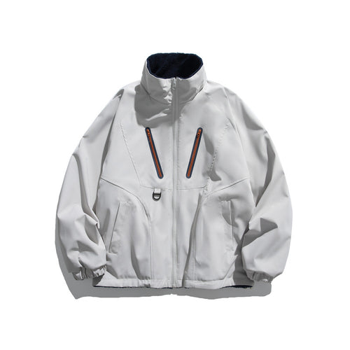 Unisex Leichte Tech-Softshell-Jacke mit Stehkragen, wasserabweisender Membran und Utility-Taschen Shop Nory