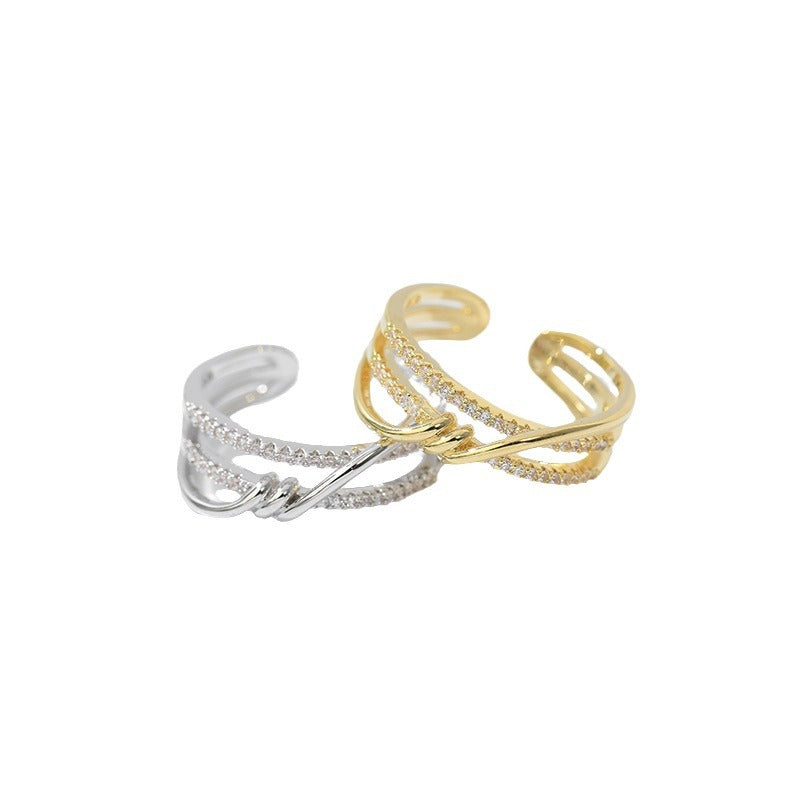Damen Eleganter Knotenring mit funkelnden Zirkonia Shop Nory