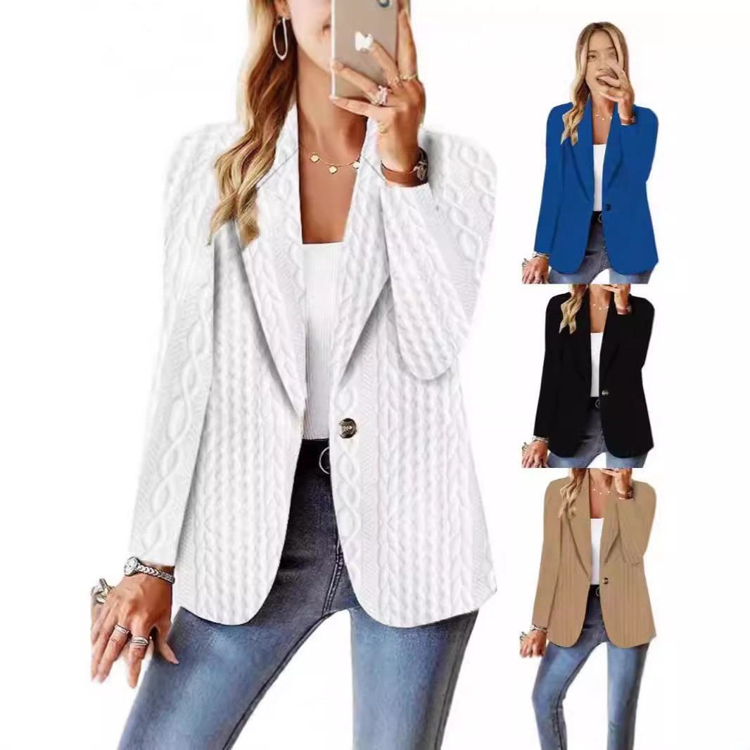 Damen Oversize-Blazer mit Schalkragen, Ein-Knopf-Verschluss und strukturierter Optik Shop Nory