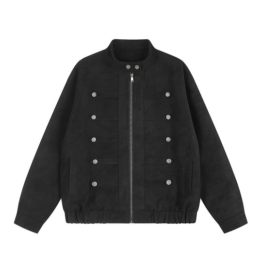 Damen Militärinspirierte Oversize-Jacke mit Stehkragen und Zierknopfreihe Shop Nory