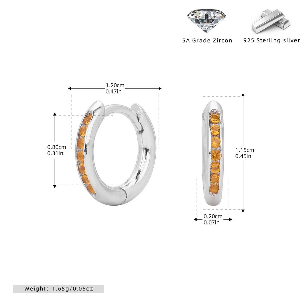 Damen Creolenohrringe mit funkelndem Zirkonbesatz aus hochwertigem 925 Sterling Silber Shop Nory