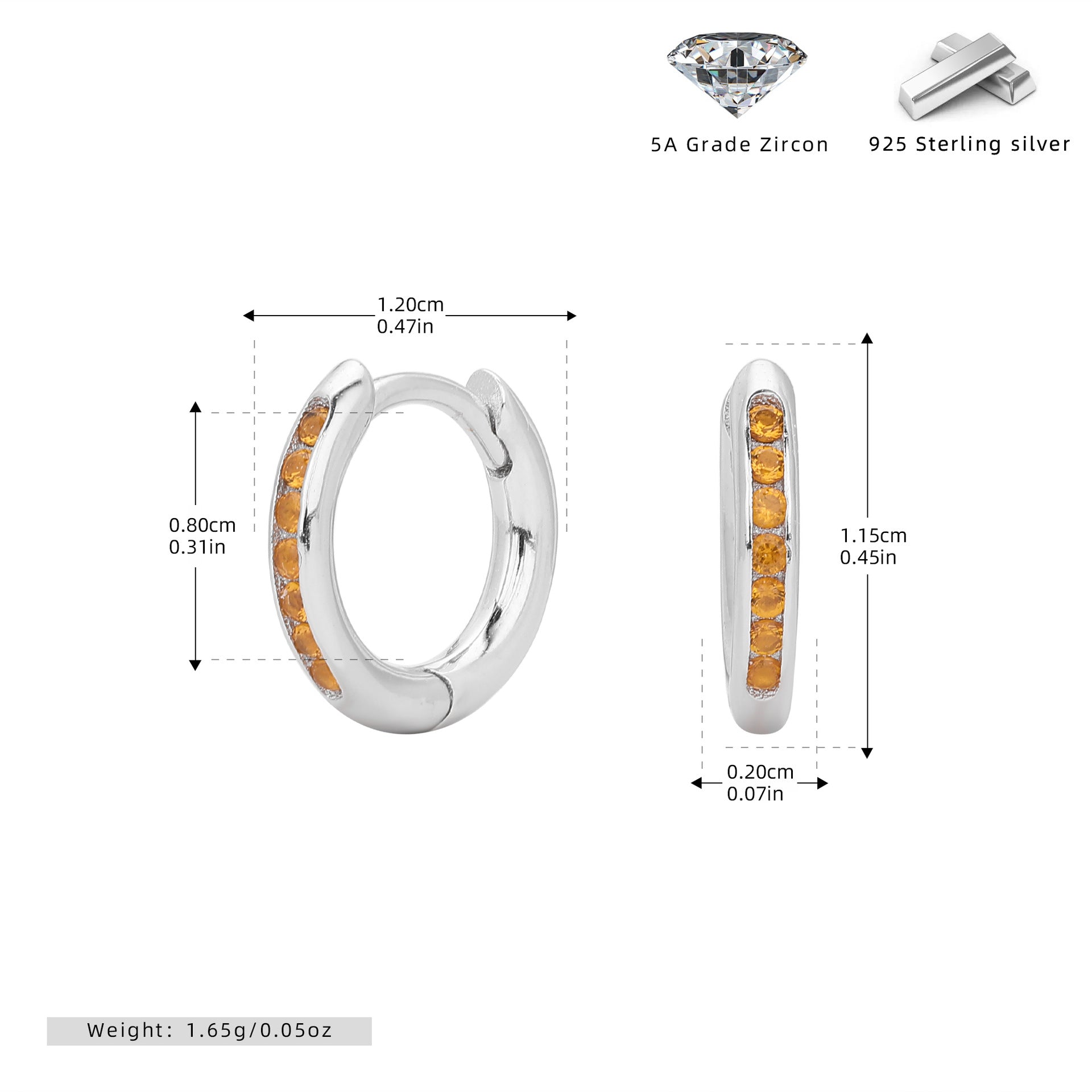Damen Creolenohrringe mit funkelndem Zirkonbesatz aus hochwertigem 925 Sterling Silber Shop Nory