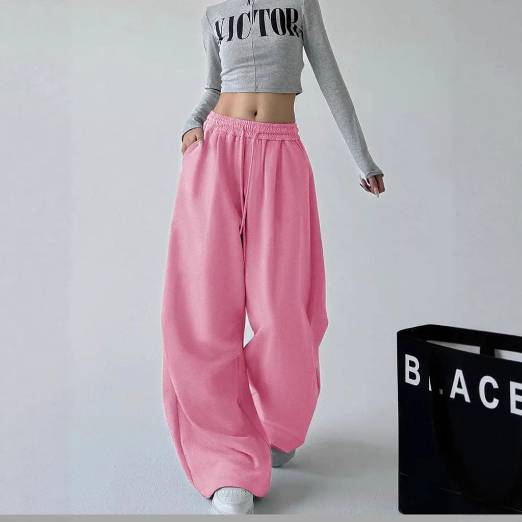 Damen Bequeme weite Jogginghose mit elastischem Bund und praktischen Taschen