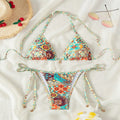 Damen Triangel-Bikini mit verspieltem Design und verstellbaren Bändern Shopnory
