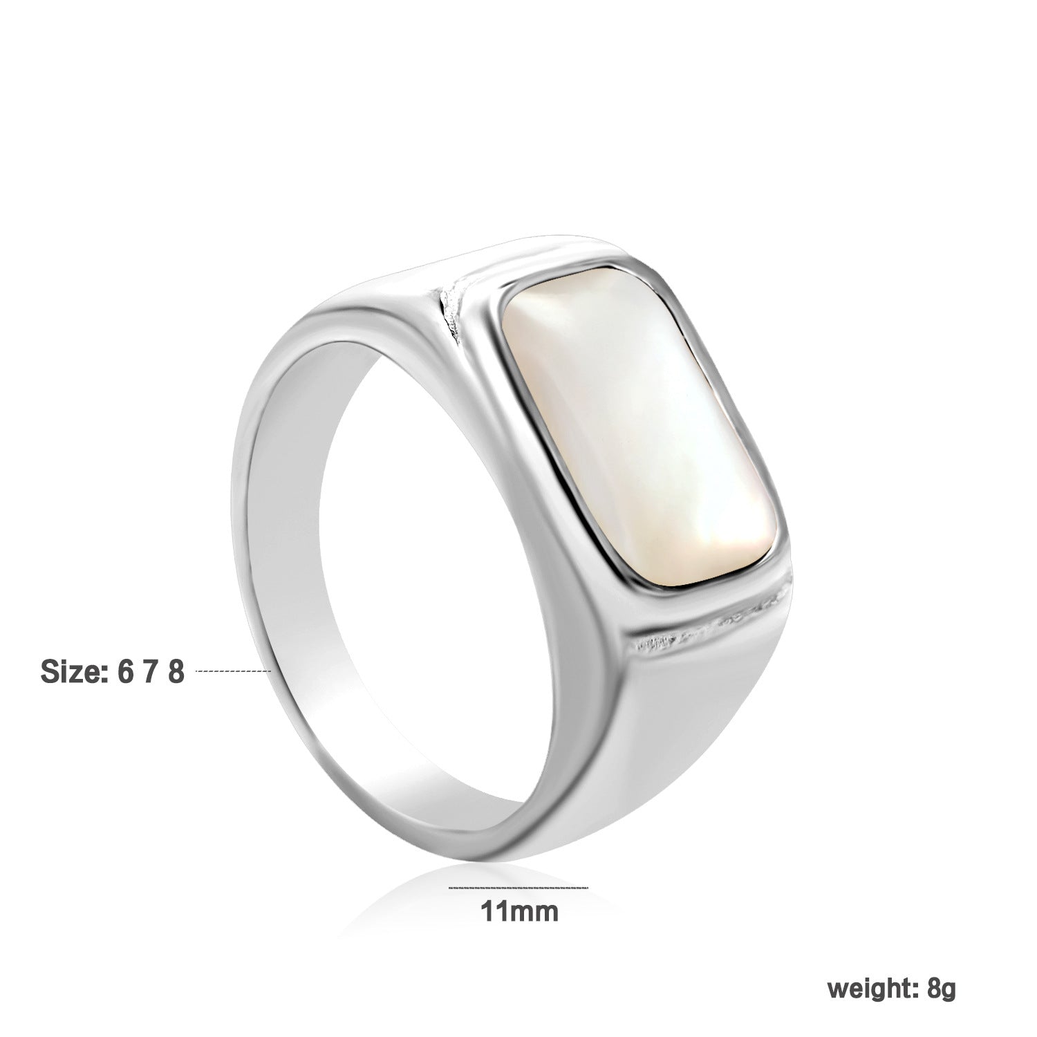 Damen Ring mit herzförmigem Design und eleganter Muschelinlay Shop Nory