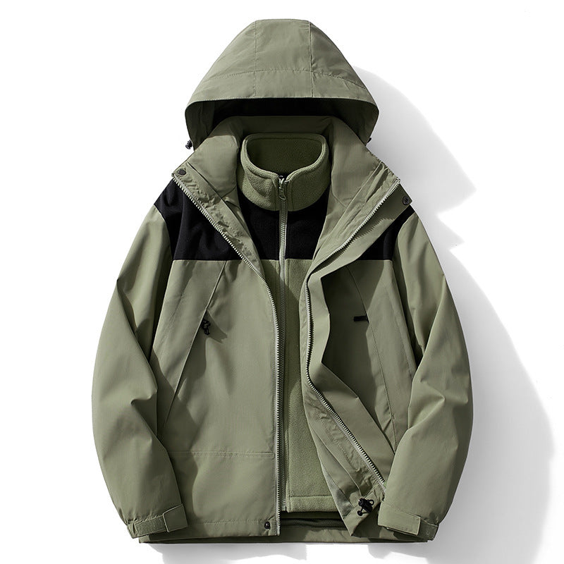 Herren modulare Kapuzenjacke mit separatem Fleece-Innenlayer, wasserabweisender Shell und funktionalen Taschen Shop Nory