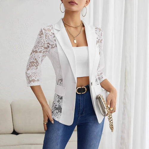 Damen Blazer mit Spitzenärmel und eleganter Passform