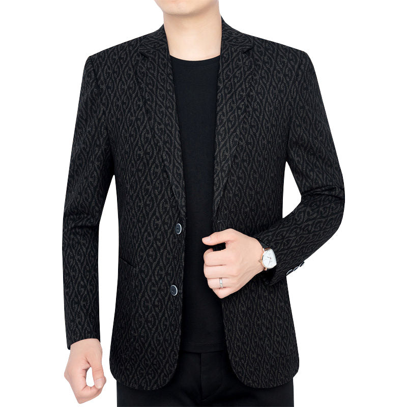 Herren Einreihiges Jacquard-Sakko mit schmaler Silhouette und feiner Struktur Shop Nory