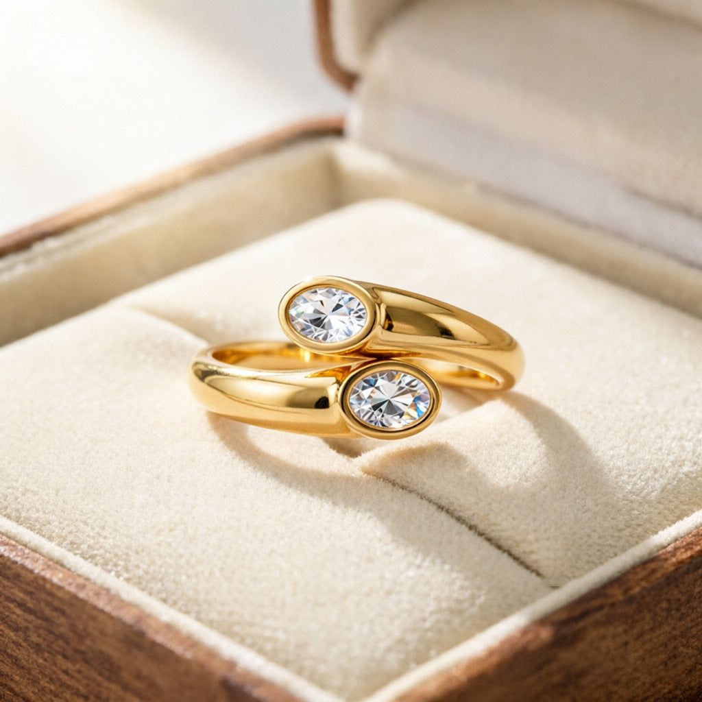 Damen Designer-Ring mit eleganten, ovalen Zirkonia-Shop Nory