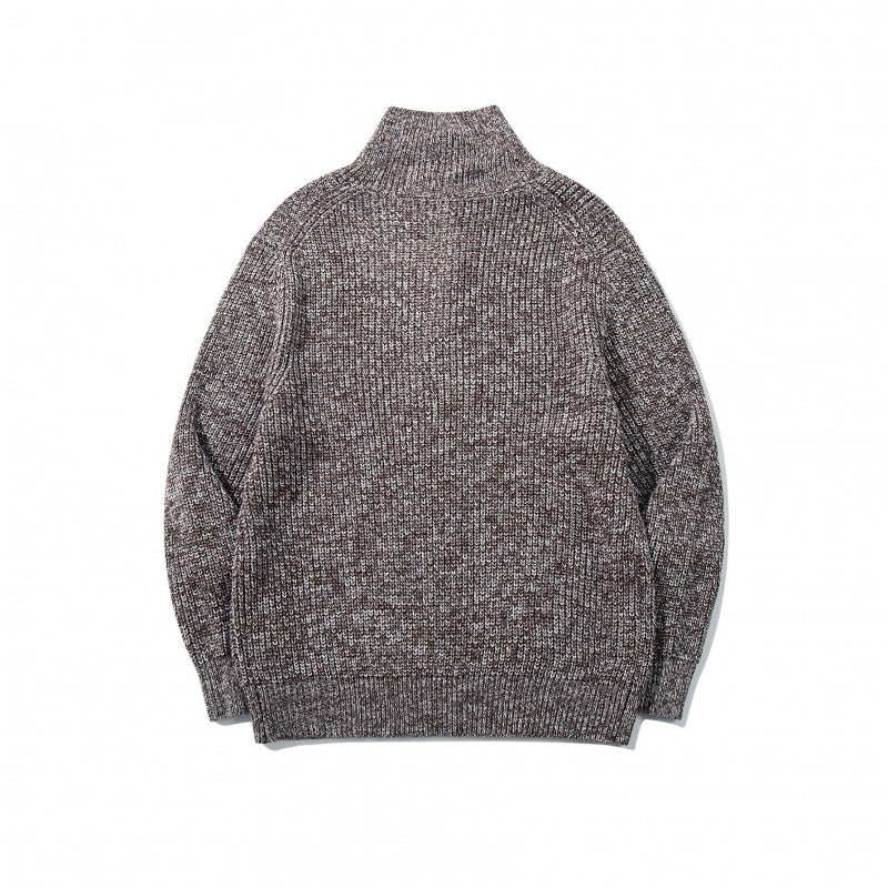 Unisex Grobgestrickter Halfzip-Pullover mit Stehkragen und markanter Rippenstruktur Shop Nory
